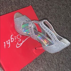 Sparkle open toe heel